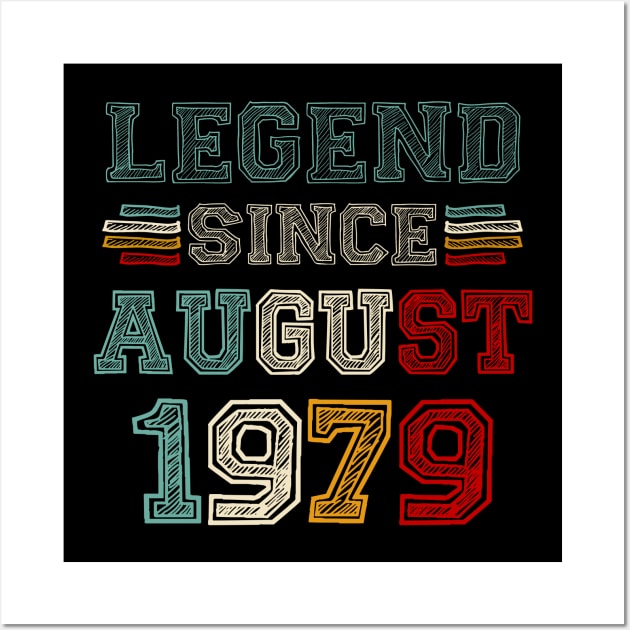 44 Years Old Legend Since August 1979 44th Birthday Wall Art by Mhoon 